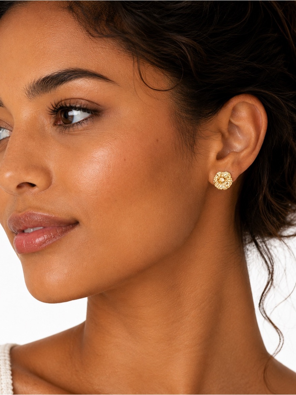 NEW - 18K Gold Vermeil Handmade "Amy" Flower Earrings